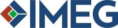 IMEG logo include letters IMEG and decorative diamond shape